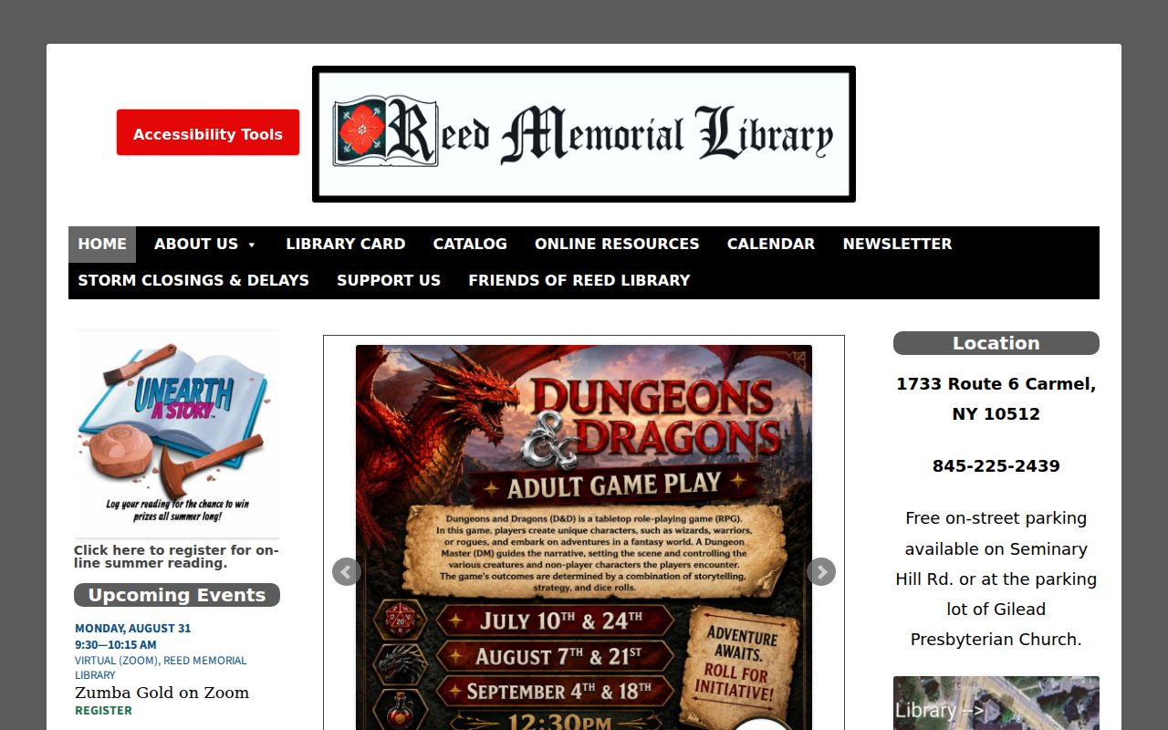 Carmel city directory research image for Reed Memorial Library